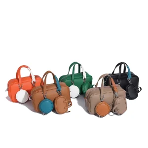 Shoulder Bags Women Hobos Solid Ruched Single Crossbody Ladies Hand Bags PU Leather Zipper Closure Portable