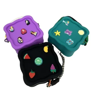 Silicone Square Bag Purse Girls Cute Silicone Coin Wallet Custom Logo Girls Wallet Handbag