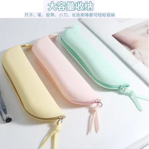 Silicone Waterproof Makeup Brush & Cosmetics Storage Bag with Zipper Closure Large Capacity Portable