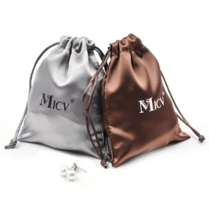 Silk Satin Jewelry Packaging Pouch Drawstring Bag for Jewel Gift Bag Custom Jewelry Pouch Bag with Logo