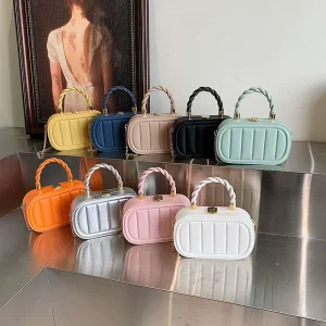 Simple Colorful Ladies Handbags Women’s Chain Box Shoulder Bag Popular Chain Messenger Bag
