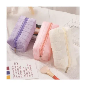 Simple Design Square Cosmetic Bags Fresh Color Travel Organize Brush Lipstick Toiletry Pouch Bags