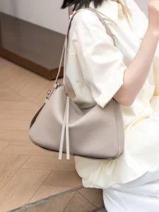 Simple Light Luxury Shoulder Bag Women Top Layer Leather Soft Hobo Bag