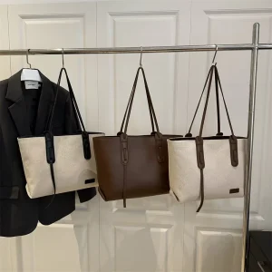 Simple Solid Color Bag Large Capacity Single Shoulder Tote Bag Fashion Handbag for Women