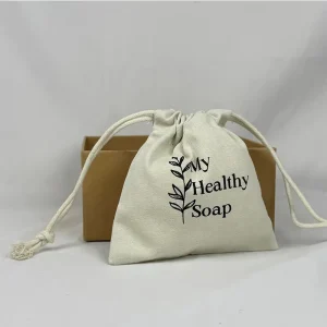 Simple Style Drawstring Bag Cotton Canvas Dust Drawstring Pouch Factory Promotion and High Quality Bag with Drawstring