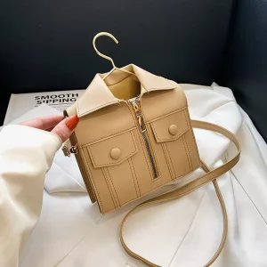 Simple Women’s Personalized Niche Hanger Bag Fashionable Matching Clothes Styling Single-Shoulder Crossbody PU Square Lock