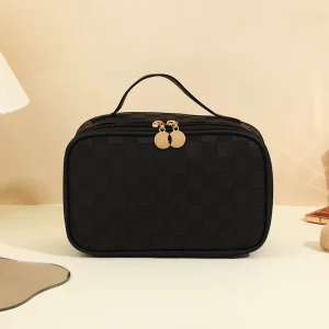 Simple Zipper Closure Durable Large Capacity Waterproof Portable Makeup Bag for Women High Appearance for Storage