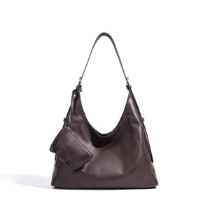 Single Shoulder Bag Genuine Leather Tote Handbag Vintage Lady Large Crossbody Shoulder Bag