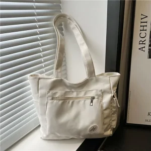 Single Shoulder Bag for Women Large Capacity Versatile Canvas Bag Simple Handbag for Students Casual Crossbody Bag