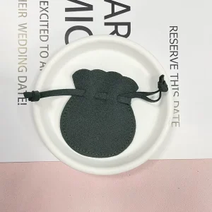 Sizes 5*6cm-7*10cm Round Bottom Printed Custom Logo Velvet Adjustable Drawstring Bag For Jewelry Storage
