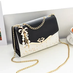 Sleek Women’s PU Textile Shoulder Crossbody Bag Fashion Handbag with Zipper Closure Stylish Simple Color Matching Design