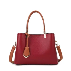 Small Classic Saddle Handbag with Zipper Closure Three Straps Polyester Lining Waterproof Custom Logo Square Handbag