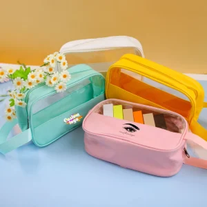 Small Clear Waterproof Cosmetic Organizer Pouch Makeup Bag for Women