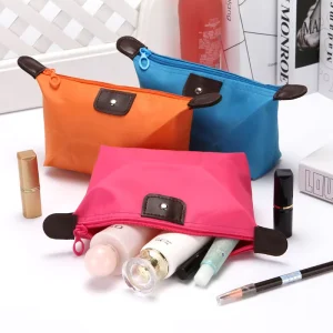 Small Nylon Cosmetic Pouch Travel Makeup Bag