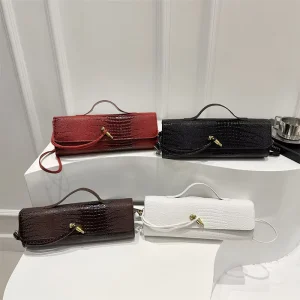 Small Square Snake Pattern Clutch Accordion Bag Handbag Luxury Horizontal Crossbody Evening Cross Border Women