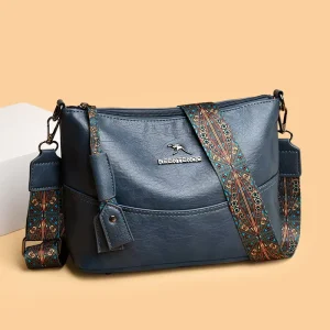 Small Winter Crossbody Bag Women’s Fashionable Soft Leather Single Strap Zipper Closure All-Match Retro