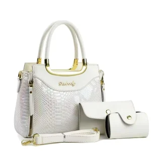 Snake Pattern Tote Bag Set Women’s PU Leather Handbags With Purses Shoulder Crossbody Bags Handbags for Woman