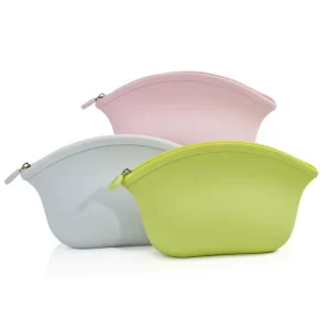 Soft Silicone Makeup Bag Washable Waterproof Cosmetic Pouch with Zipper for Travel & Daily Use