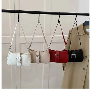 Solid Color Belt Decoration Shoulder Underarm Bag Fashion Trendy Hand Crossbody Bag Sac Main Femm Sac Designer Bags Sac Main