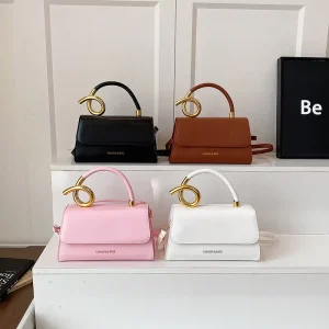 Solid Color Medium Square Women’s Underarm Bag New Elegant Style Single Shoulder Bag PU Bag