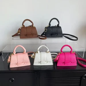 Solid Color Simple Temperament PU Handbag Versatile Ins Magnetic Clasp Single Shoulder Crossbody Small Summer Spring