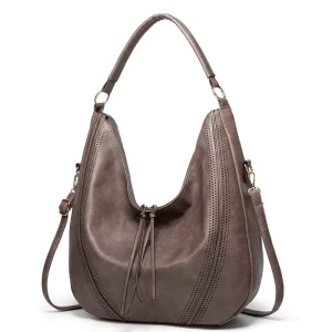 Spacious Casual Handbag PU Leather Shoulder Bag for Women Large Hobo Style Ideal for Ladies