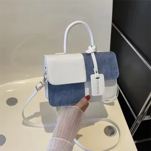 Splice Shoulder Bags Fashion PU Leather Ladies Handbags Square Underarm Crossbody Bag Single Strap Portable Block Sacs
