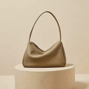 Spring Summer Collection Durable Casual Tote Handbag for Women French Genuine Cowhide Top Layer Leather Zipper Closure