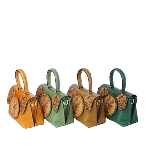 Square Cutie Ladies Bohemian Dress Winter Genuine Leather Single Strap Crossbody Shoulder Bag for Women