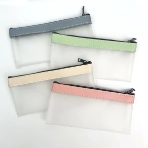 Stationery Organizer Pen Pouches Cosmetics Case Simple Transparent Frosted Snooth TPU Leather Korean Fashion INS Pencil Bag
