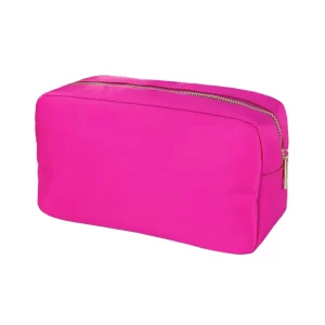 Stock Available Candy Color Waterproof Cosmetic Bag Customized Logo Nylon Travel Toiletry Organizer Fashionable Makeup Pouch