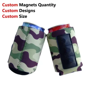 Stubby Cooler with Magnet Can Holder Magnetic Bottle Holder Case Rare Earth Magnetic Koozy Camouflage Koozy with Magnet Coozie