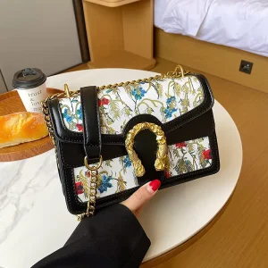 Summer Lady Shoulder Bag Camellia Crossbody Medium Single Strap Fresh Sweet Fashionable Urban Elegant Cover Closure