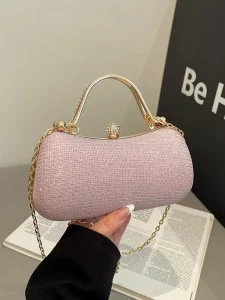 Summer New Arrival Women’s Box Bag Niche Temperament Rhinestone Chain Evening Bag Fashion Single Shoulder & Crossbody Bag