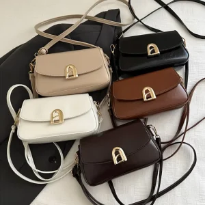 Summer New Women Mini Square Bag Luxury Texture Lock Buckle Handbag Casual Single Shoulder Crossbody Bag