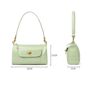 Summer Vintage Casual Style Genuine Leather Handbag Single Zipper Closure Cotton Lining Custom Women’s Shoulder Bag