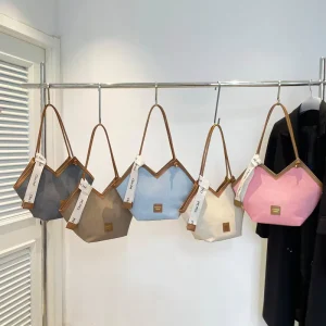 Summer Vintage Fashionable Large Capacity PU Tote Bag for Women’s Casual Handbag Two Shoulder Underarm Bag