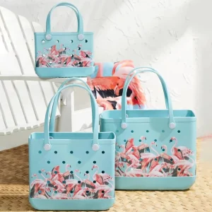 Summer Waterproof EVA Women’s Shoulder Bags Large Fashionable Handbags With Perforated Design For The Beach