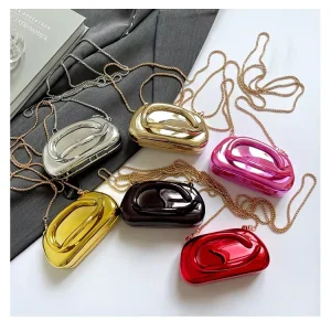 Summer Women’s Bag Square Box Handheld Dinner Mini Small Retro Metal Handle Single Shoulder Crossbody
