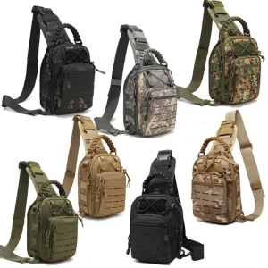 Tactical Sling Bag Men Waterproof Oxford Chest Pack With MOLLE System EDC Shoulder Crossbody Daypack OEM Custom Logo Available