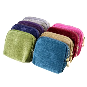 Tassel Style Modern Square Portable Jewelry Storage Pouch with Zipper Closure 13x4x11cm for Rings Pendants Bracelets