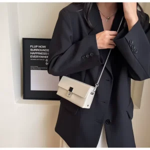 Texture Solid Color Molded Box Handbags Chain Strap Ladies Shoulder & Crossbody Bags New Arrival