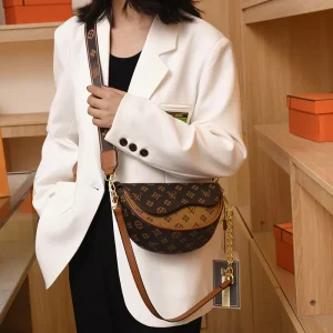 Textured PU Saddle Bag Women Spring Summer New Model Printed Crossbody Shoulder Bag Versatile High End Adjustable Strap