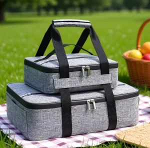 Thermal Food Carrier Bag Casserole Carrier Portable Insulated Cooler Lunch Bag