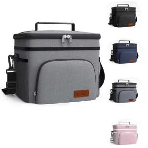 Thermal Insulated Lunch Bag With Adjustable Shoulder Strap Reusable Cooler Bag Food Storage Tote for Office Women Man Travel