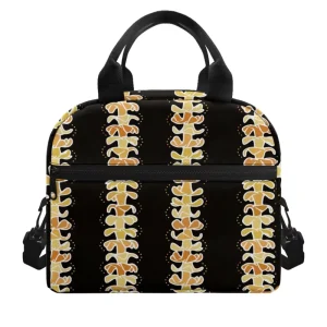 Thermal Lunch Dinner Bag Puakenikeni Canvas Handbag Picnic Cool Bags Travel Breakfast Box School Children Convenient Tote Custom