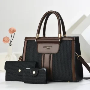 Three Piece Women’s Crossbody Bags Set Summer Large PU Zipper Closure Hot Selling Handbags