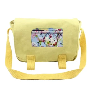 Toddler Organic Cotton Crossbody Bag with Simple Single Strap Small Cute England Style for School Use Summer Winter