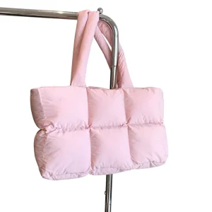 Tote Bag for Women Designer Bags Cross border Large Capacity Soft Puff Shoulder Portable Jacket Tote Crossbody Cloth Bag with Two Straps Zipper Closure Shoulder Bags Summ