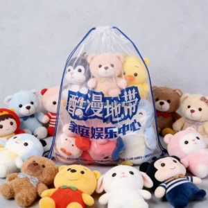 Toy Pack Storage Bag Customized Clear Plastic Transparent Drawstring Backpack for Plush Toy Dolls